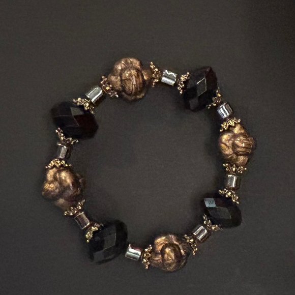 3pc. Silver Wire Cable Choker Pendant Necklace, Bracelet - Picture 6 of 8